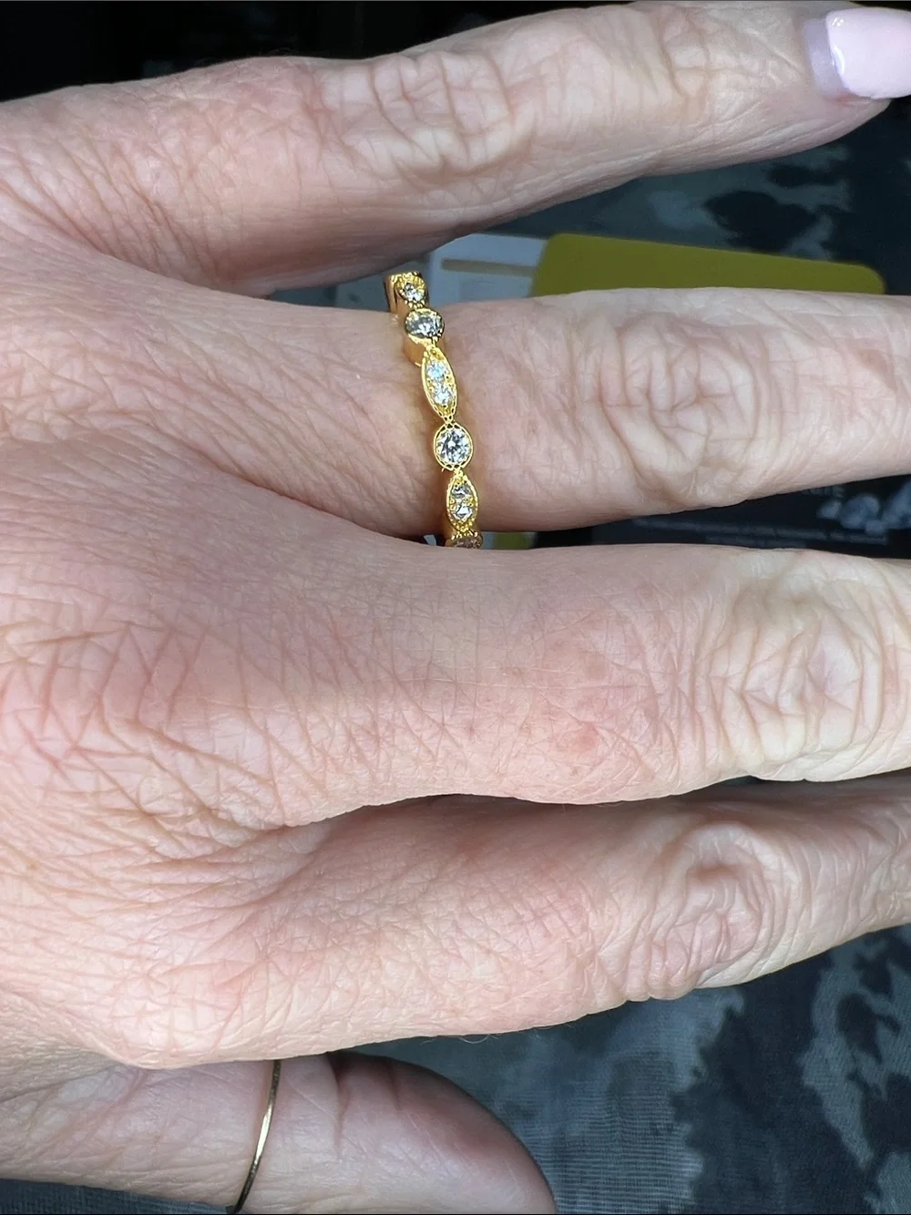 Gold-Tone Round Cut Ring - Yellow Gold